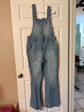 We The Free Light Wash Denim Overalls Jumpsuit